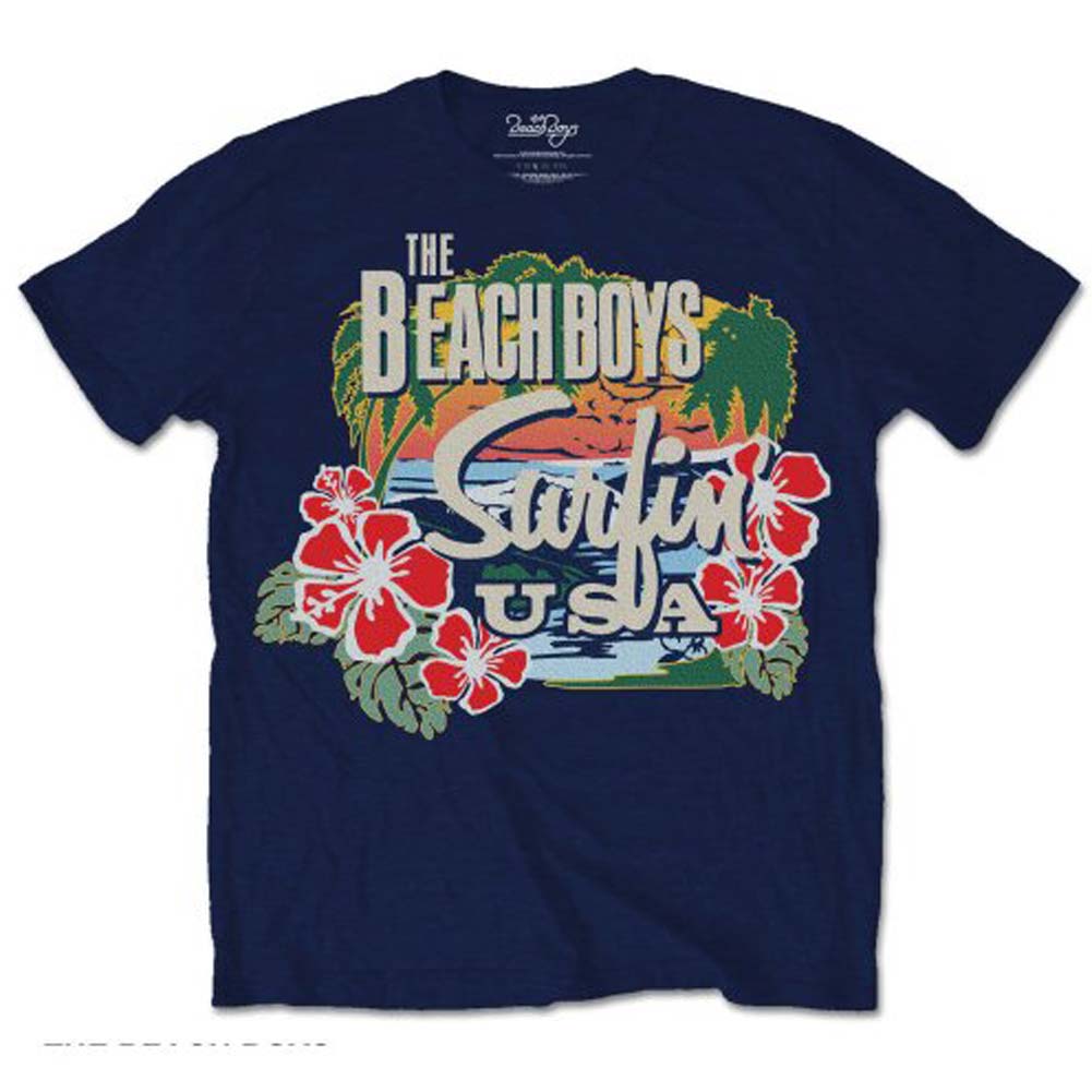 Beach Boys Surfin USA Tropical Slim Fit T-shirt Front