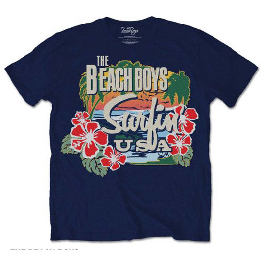Beach Boys Surfin USA Tropical Slim Fit T-shirt Front