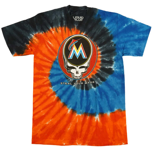 Grateful Dead Miami Marlins Steal Your Base Tie Dye T-shirt Front