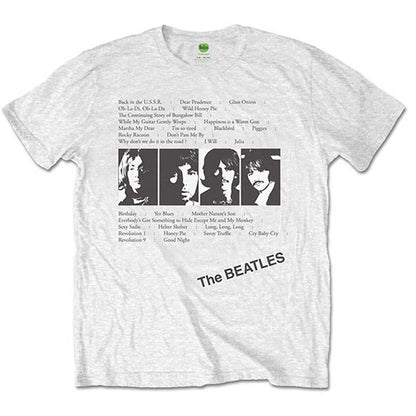 Beatles White Album Tracks (Back Print) Slim Fit T-shirt Front