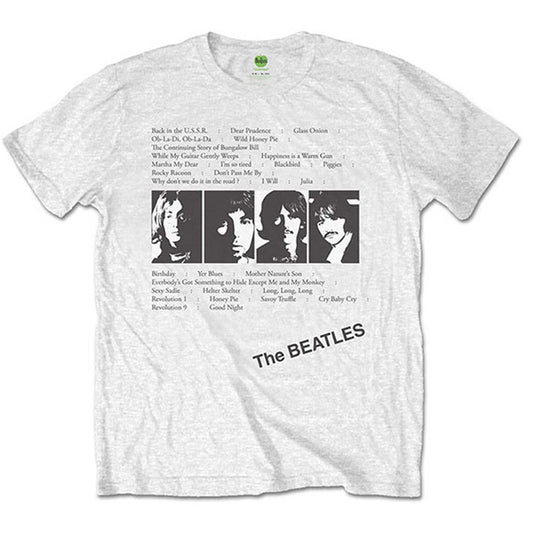 Beatles White Album Tracks (Back Print) Slim Fit T-shirt Front