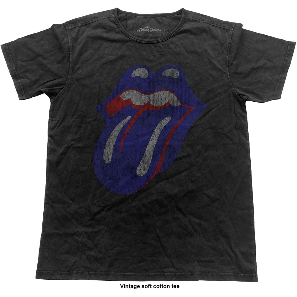 Rolling Stones Blue & Lonesome Tongue (Vintage Finish) Vintage T-shirt Front