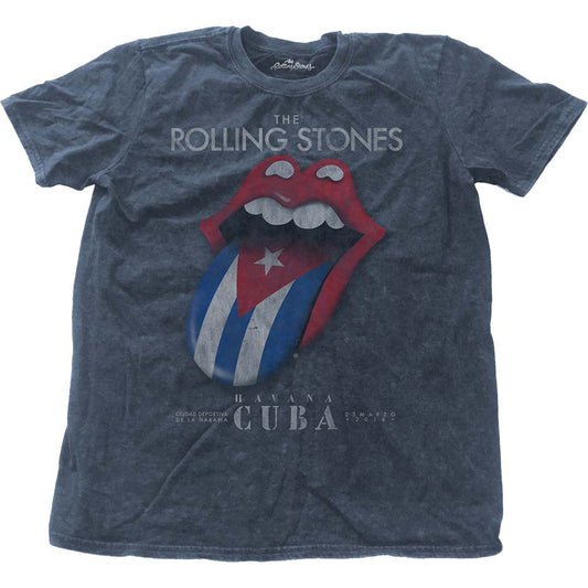 Rolling Stones Havana Cuba with Snow Wash Finishing Vintage T-shirt Front