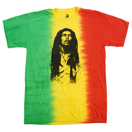 Bob Marley Rasta Vertical Stripe Tie Dye Tie Dye T-shirt Front
