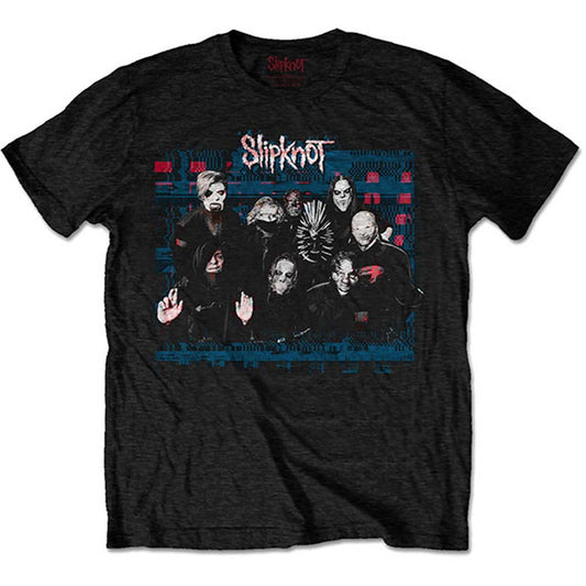 Slipknot WANYK Glitch Group (Back Print) Slim Fit T-shirt Front