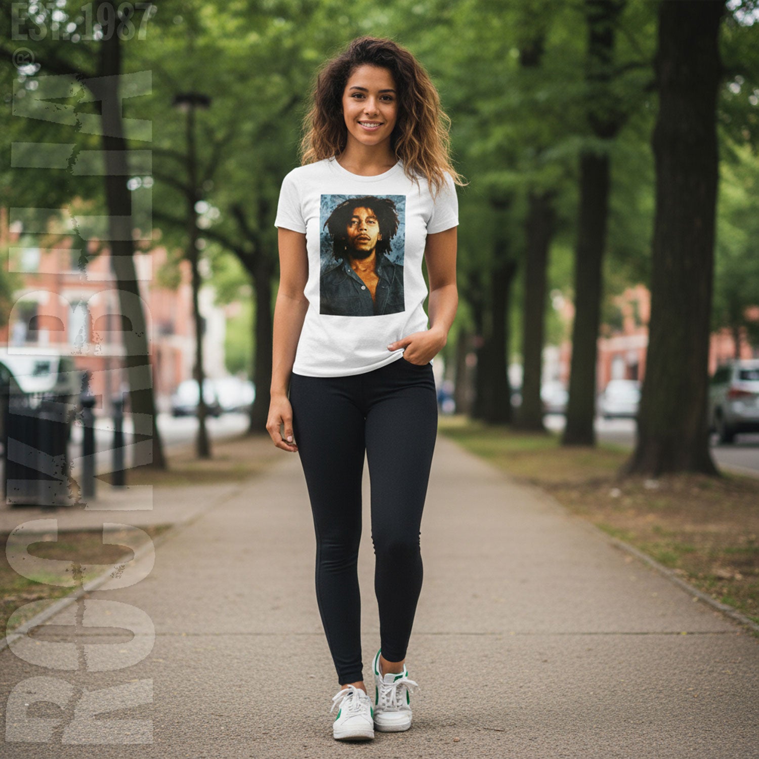 Bob Marley Floral Portrait Junior Top