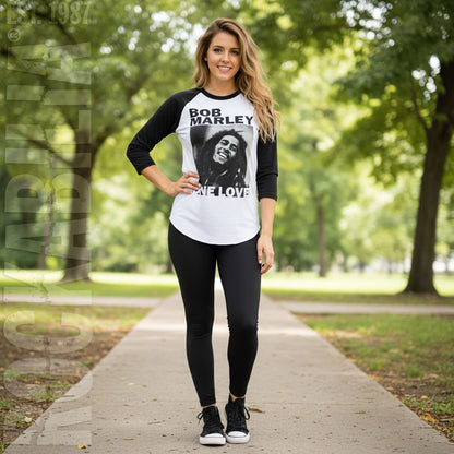 One Love B&W Raglan Junior Top