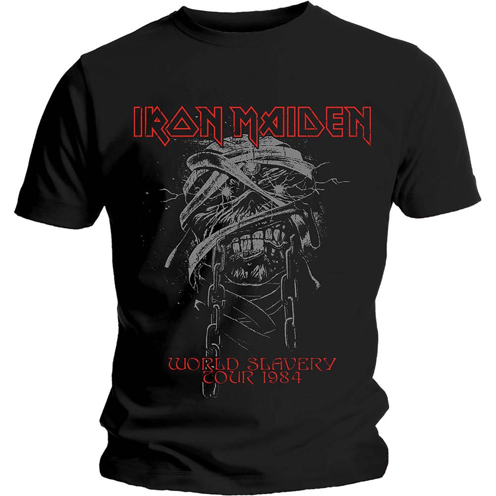 Iron Maiden World Slavery 1984 Tour Slim Fit T-shirt Front
