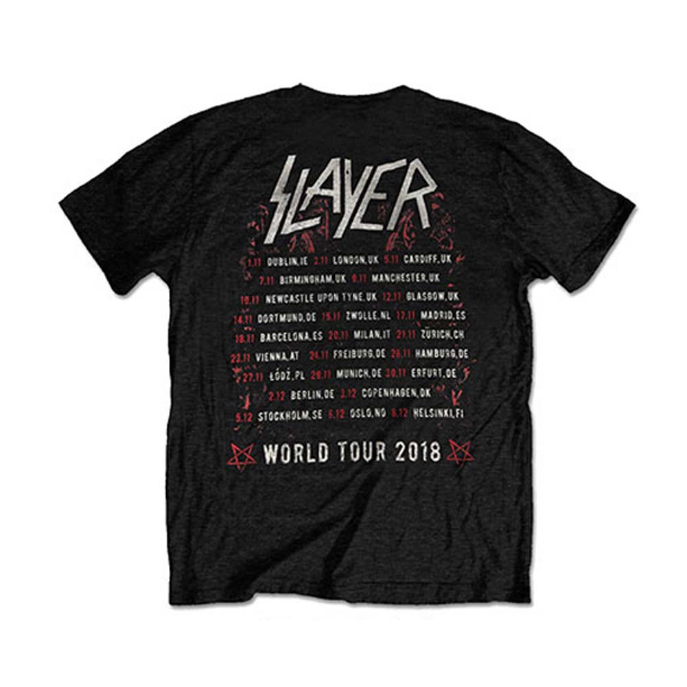 Slayer Demonic Admat European Tour 2018 (Back Print/Ex Tour) Slim Fit T-shirt Back