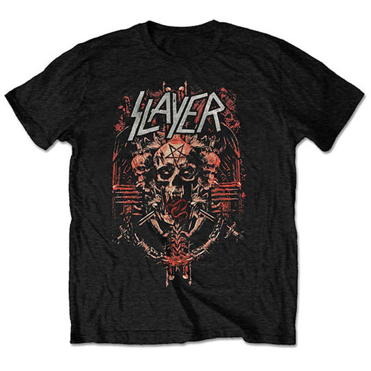 Slayer Demonic Admat European Tour 2018 (Back Print/Ex Tour) Slim Fit T-shirt Front