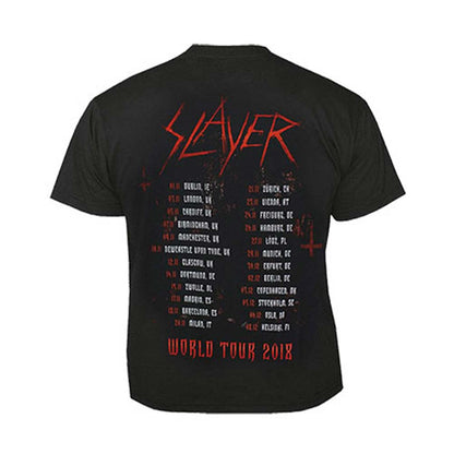 Slayer Hellthrone European Tour 2018 (Back Print/Ex Tour) Slim Fit T-shirt Back