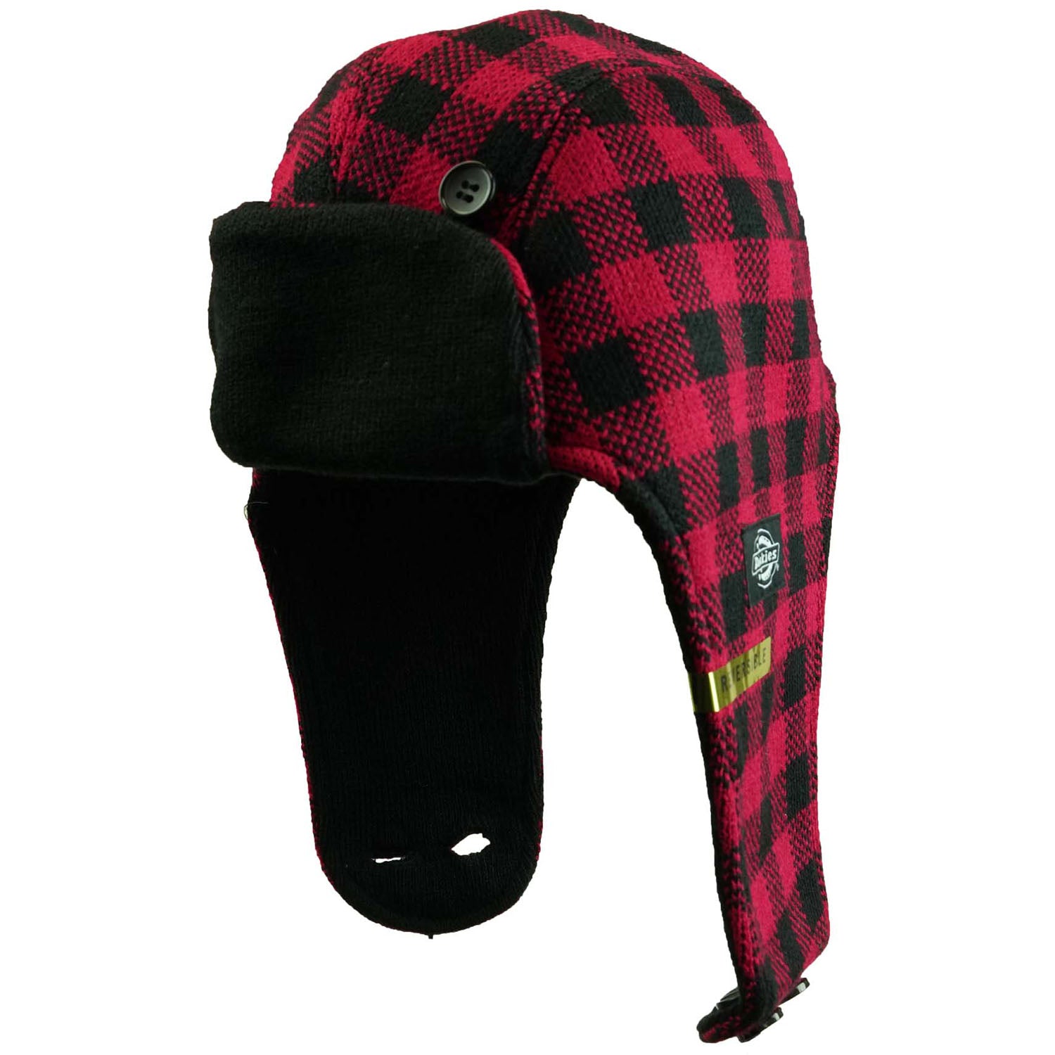 Dickies (Brand) Knit Checkered Reversible Trapper Hat Beanie Front