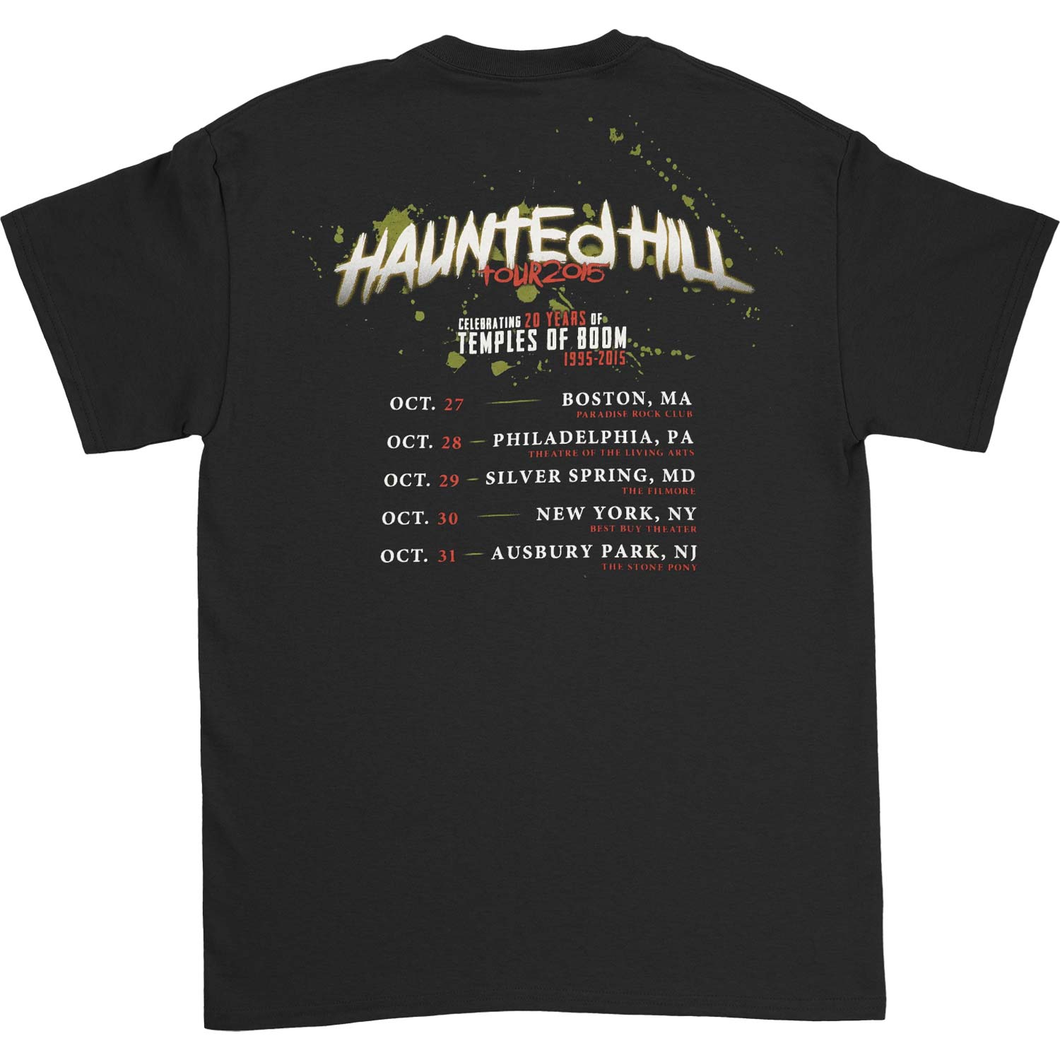 Cypress Hill 2015 tour shirt with tour dates T-shirt Back