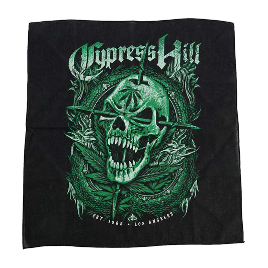 Cypress Hill Est 1988 Green Skull Bandana Front