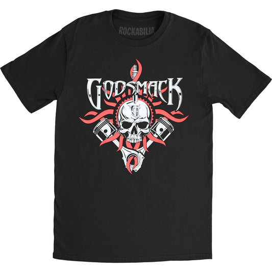 Godsmack Chrome Pistons Slim Fit T-shirt Front