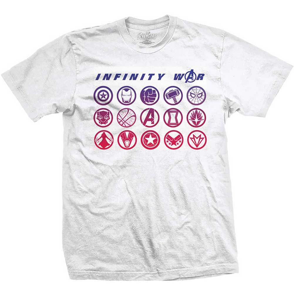 Avengers Infinity War All Icons Blend Slim Fit T-shirt Front