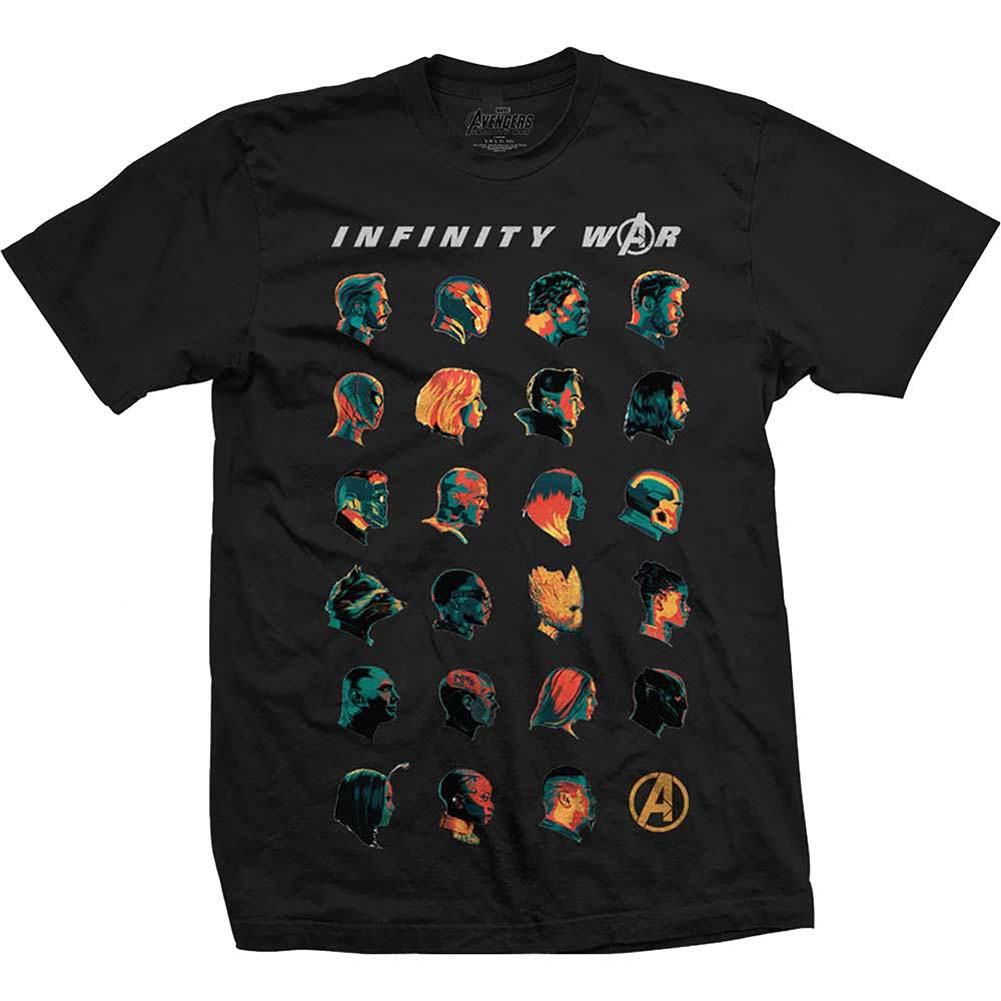 Avengers Infinity War Head Profiles Slim Fit T-shirt Front