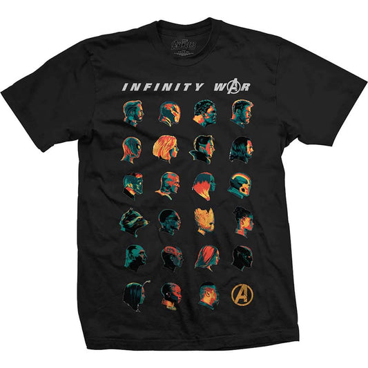 Avengers Infinity War Head Profiles Slim Fit T-shirt Front