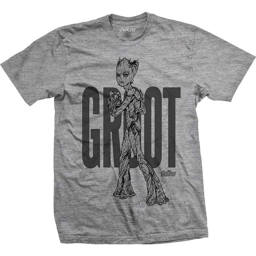Avengers Infinity War Teen Groot Line Art Slim Fit T-shirt Front