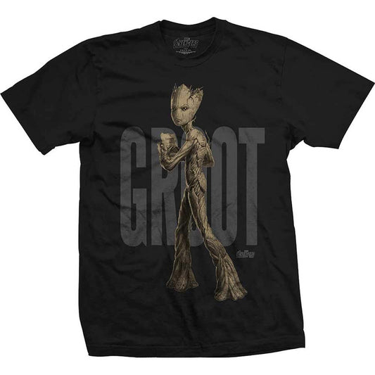 Avengers Infinity War Teen Groot Text Slim Fit T-shirt Front