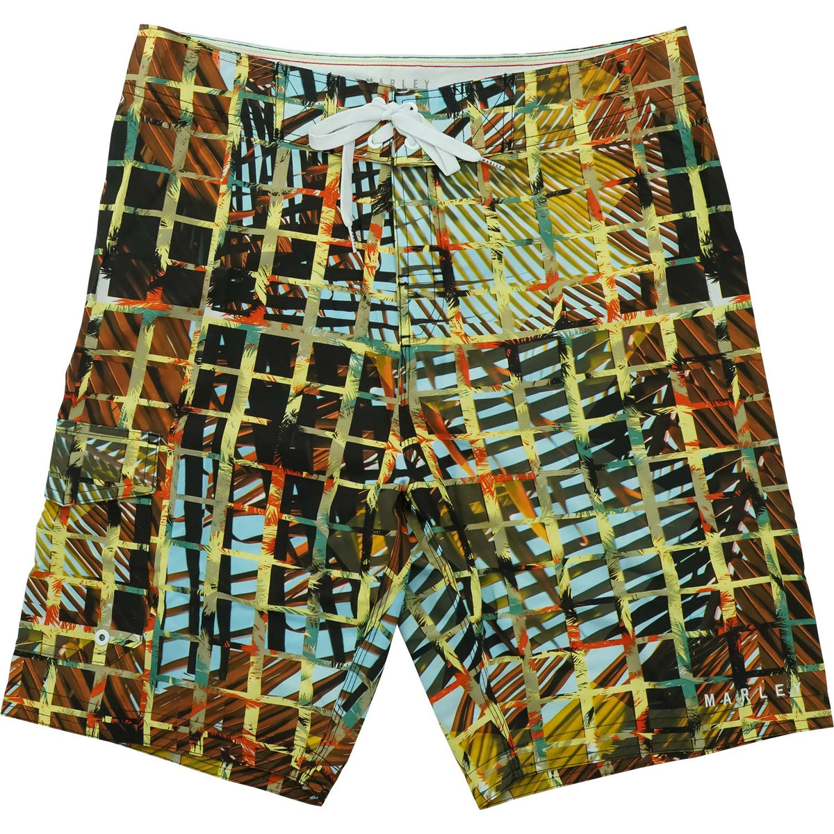 Bob Marley Grid Board Shorts Front