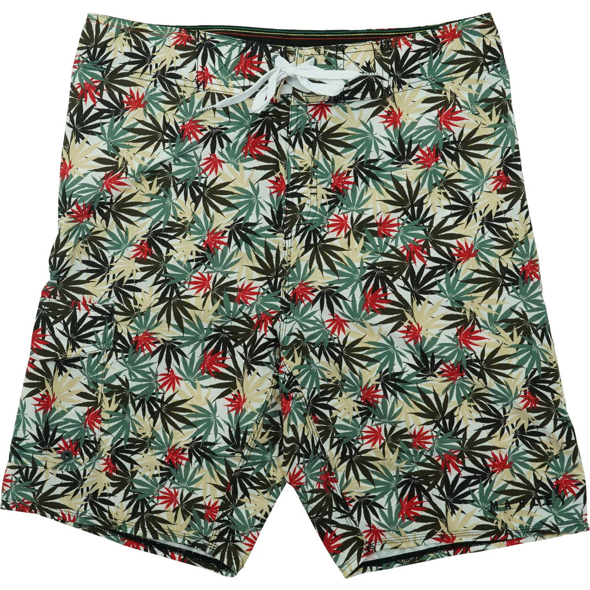 Bob Marley Allover Leaf Board Shorts Front