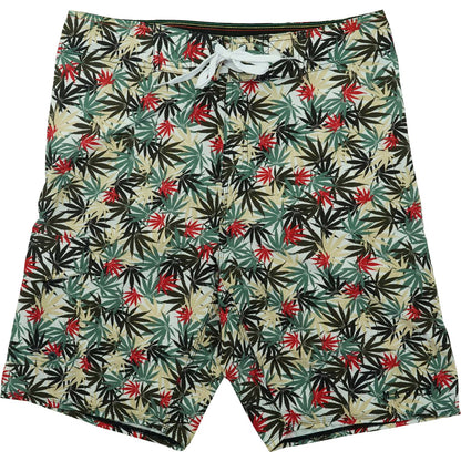 Bob Marley Allover Leaf Board Shorts Front