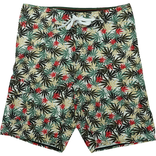 Bob Marley Allover Leaf Board Shorts Front