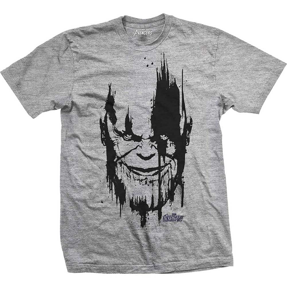 Avengers Infinity War Thanos Head Black Slim Fit T-shirt Front