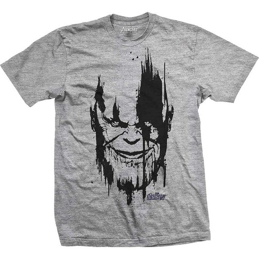 Avengers Infinity War Thanos Head Black Slim Fit T-shirt Front