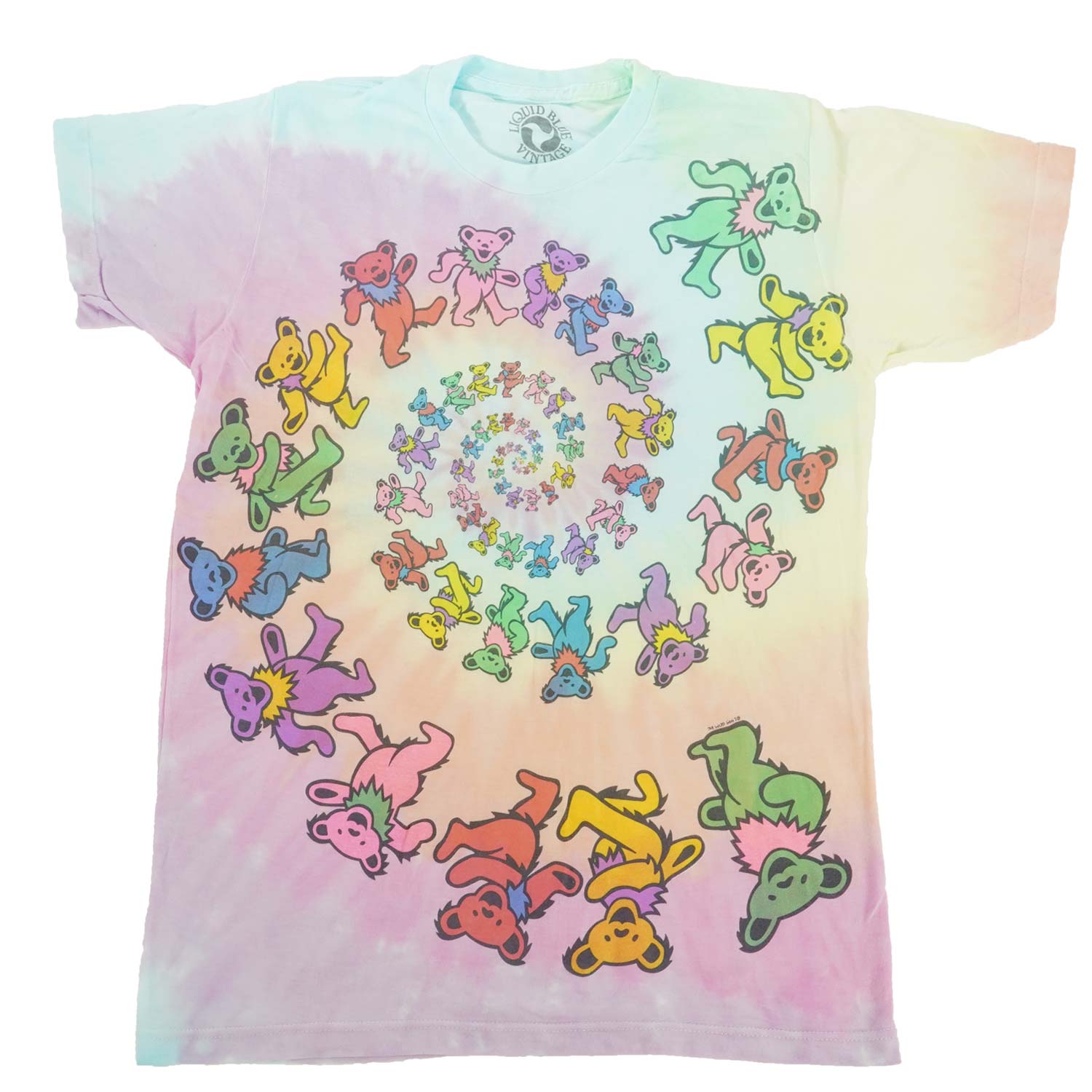 Grateful Dead Vintage Spiral Bears Tie Dye T-shirt Front