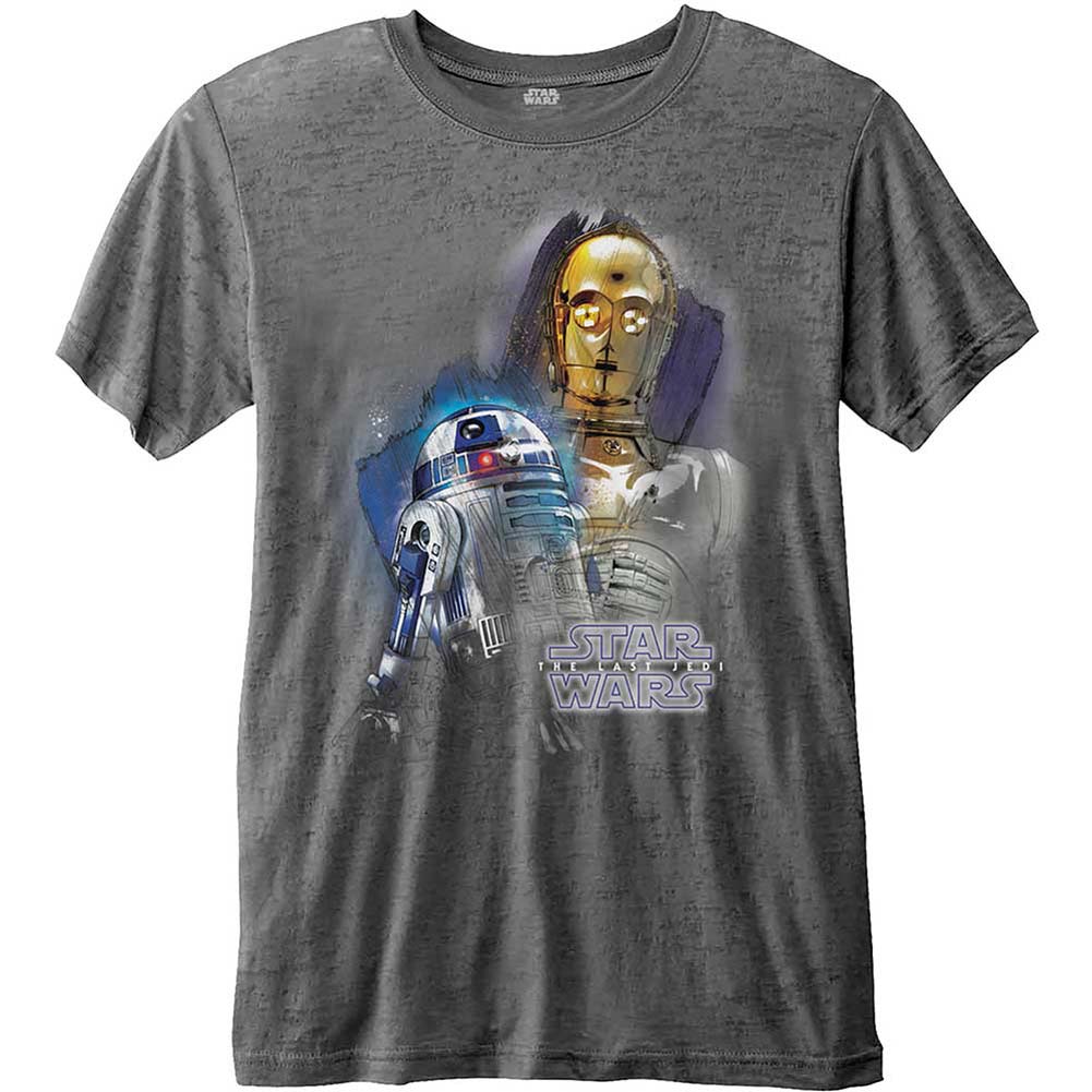 Star Wars Episode VIII Droids Portrait (Burn Out) Vintage T-shirt Front
