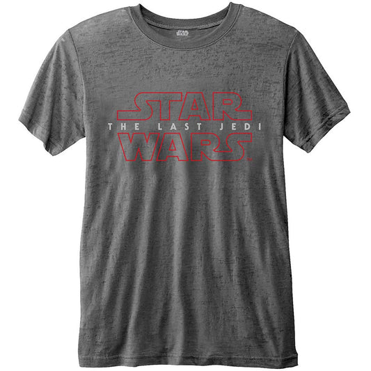 Star Wars Episode VIII The Last Jedi Logo (Burn Out) Vintage T-shirt Front
