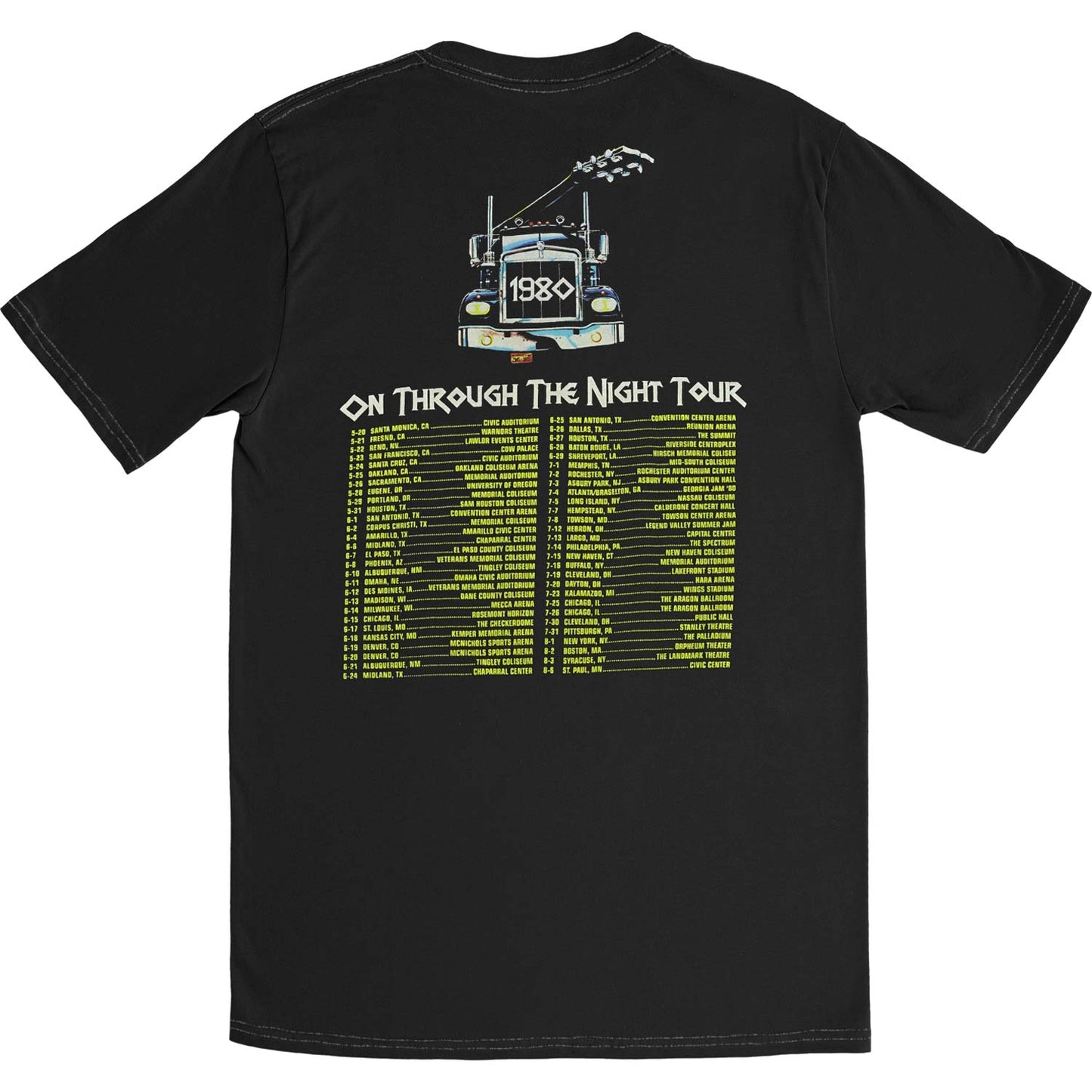 Def Leppard On Thru The Night Tour 80 Vintage T-shirt Back