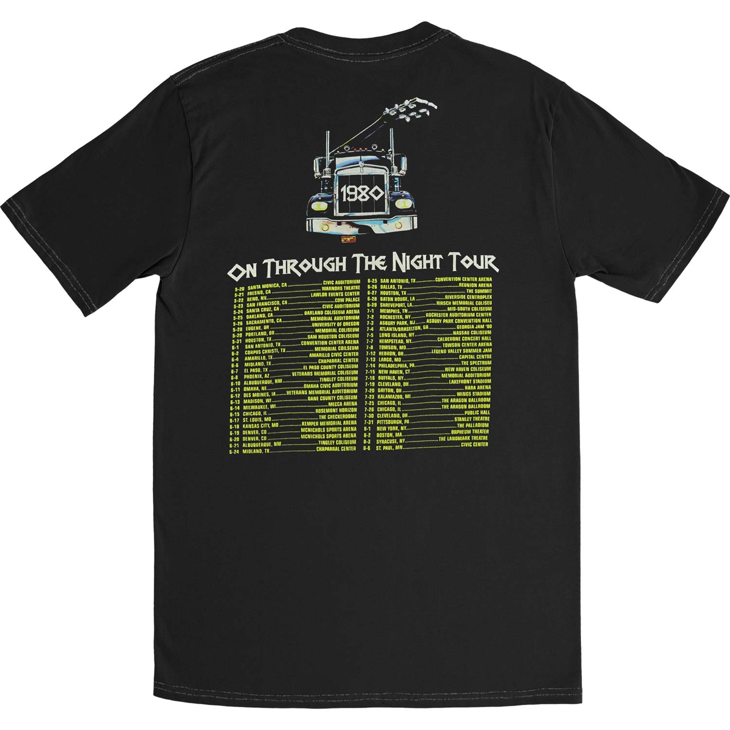 Def Leppard On Thru The Night Tour 80 Vintage T-shirt Back