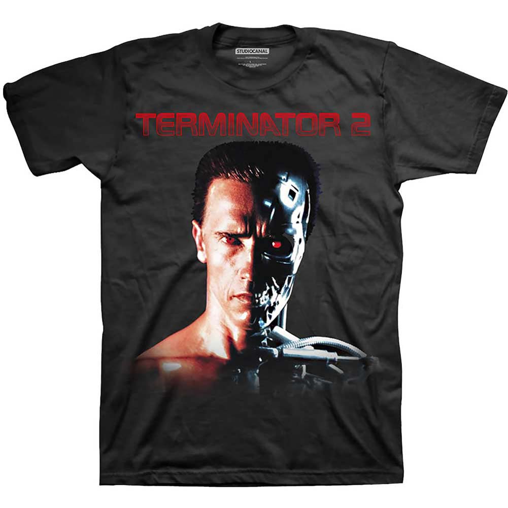 StudioCanal Terminator 2 Face/Borg Slim Fit T-shirt Front