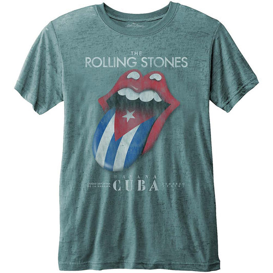 Rolling Stones Havana Cuba with Burn Out Finishing Vintage T-shirt Front