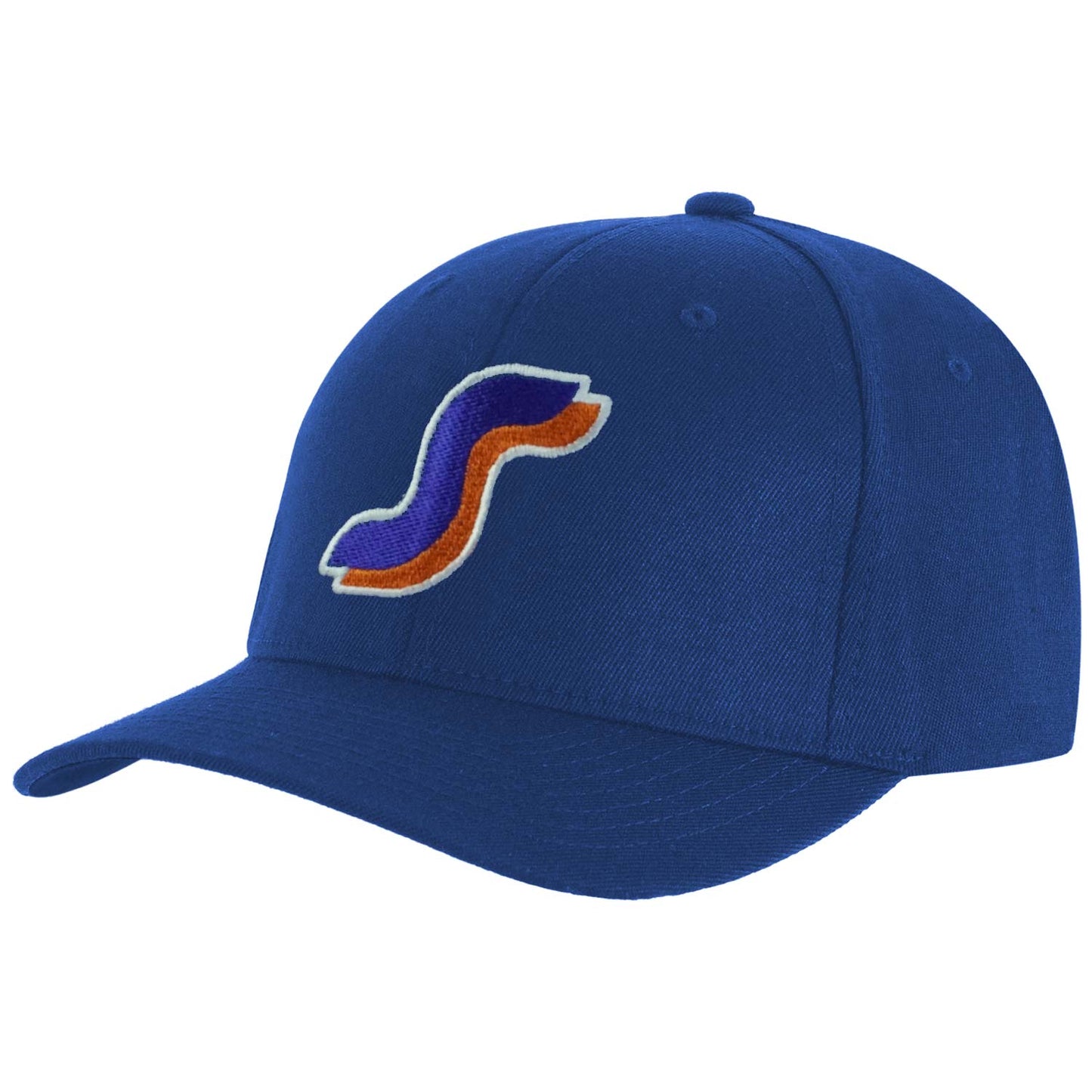 Embroidered Blue, Orange & White SS Logo Baseball Cap