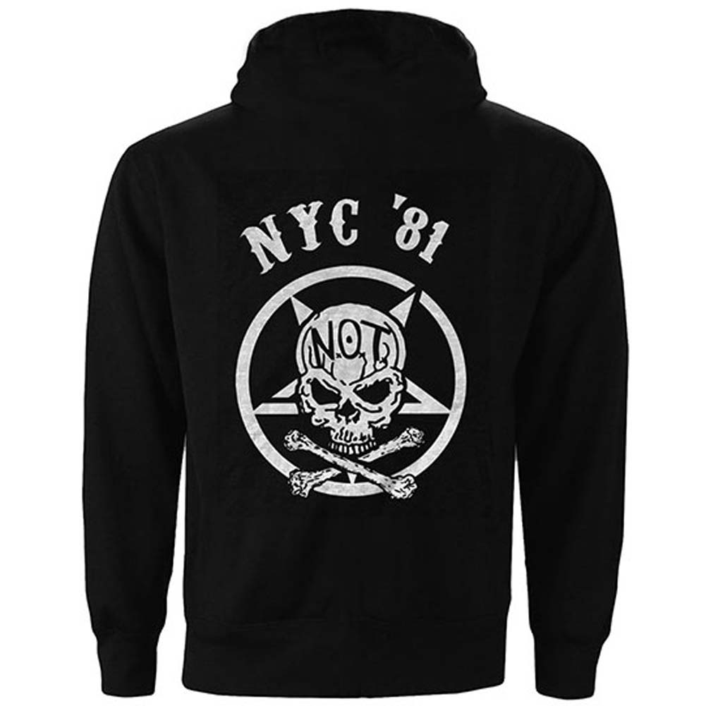Anthrax Not Man NYC (Back Print) Zippered Hooded Sweatshirt Back