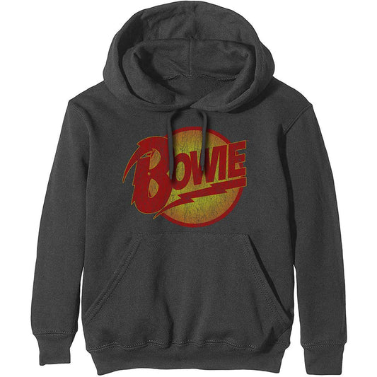 David Bowie Vintage Diamond Dogs Logo Hooded Sweatshirt Front