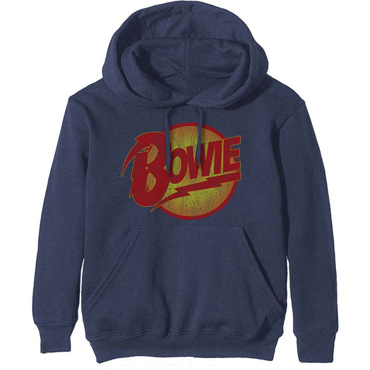 David Bowie Vintage Diamond Dogs Logo Hooded Sweatshirt Front