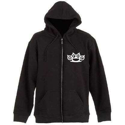 Five Finger Death Punch Knuckles (Back Print) Zippered Hooded Sweatshirt Front
