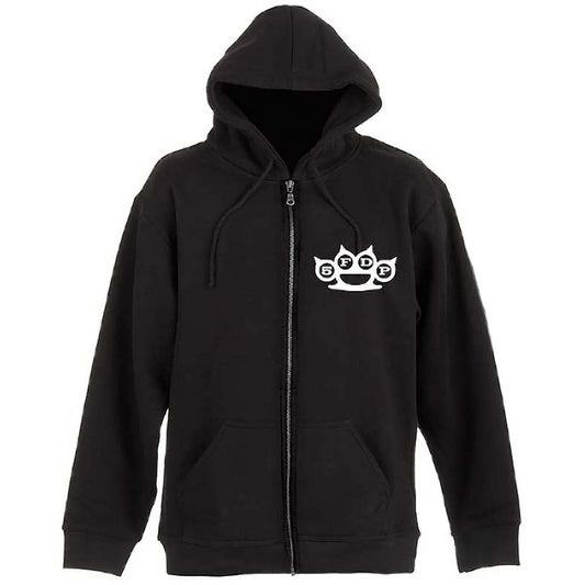 Five Finger Death Punch Knuckles (Back Print) Zippered Hooded Sweatshirt Front