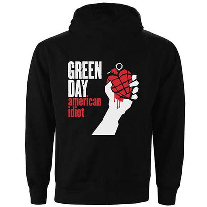 Green Day American Idiot (Back Print) Zippered Hooded Sweatshirt Back