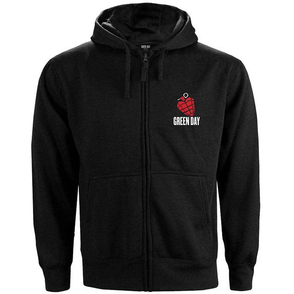 Green Day American Idiot (Back Print) Zippered Hooded Sweatshirt Front