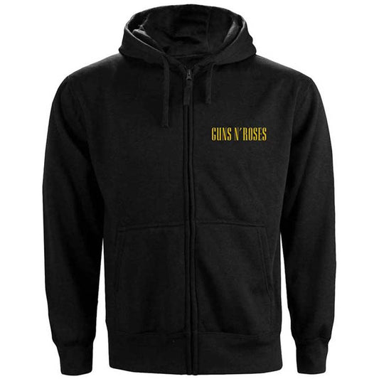 Guns N Roses Classic Logo Zippered Hooded Sweatshirt Front