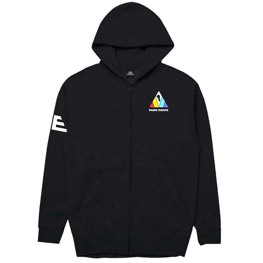 Imagine Dragons Triangle (Back Print) Zippered Hooded Sweatshirt Front