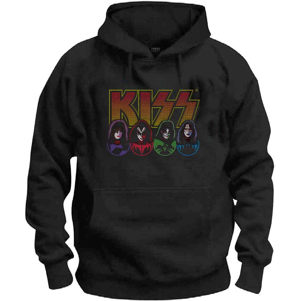KISS Logo, Faces & Icons Hooded Sweatshirt Front