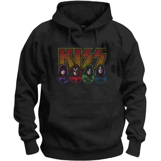 KISS Logo, Faces & Icons Hooded Sweatshirt Front