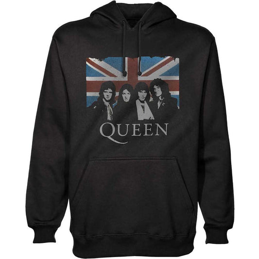 Queen Vintage Union Jack Hooded Sweatshirt Front